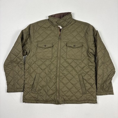 Weatherproof Vintage Mens Quilted Jacket  Zipper Button Brown Tan XL
