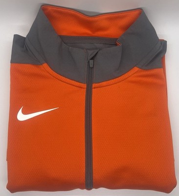 Nike Dri-Fit Quarter-Zip Pullover Team Orange/Grey Size Men s Small