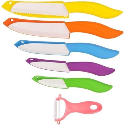 Knife Set 6 Piece Knives Colored with Cover Kitchen Knife Set