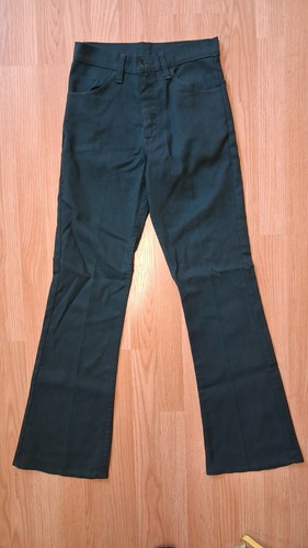 Vintage Levi's Sta-Prest Green Flare Pants 70s Permanent Press Talon Zip W28 L32