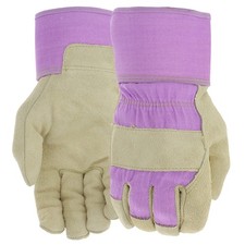 West Chester 23000 Split Cowhide Gloves   Pink, Large, Women's Leather Pal