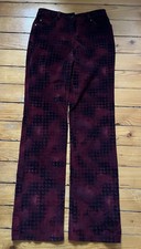 Jeans Javier Simorra donna fine velluto a coste modello bordeaux/nero UK 8-10 cotone