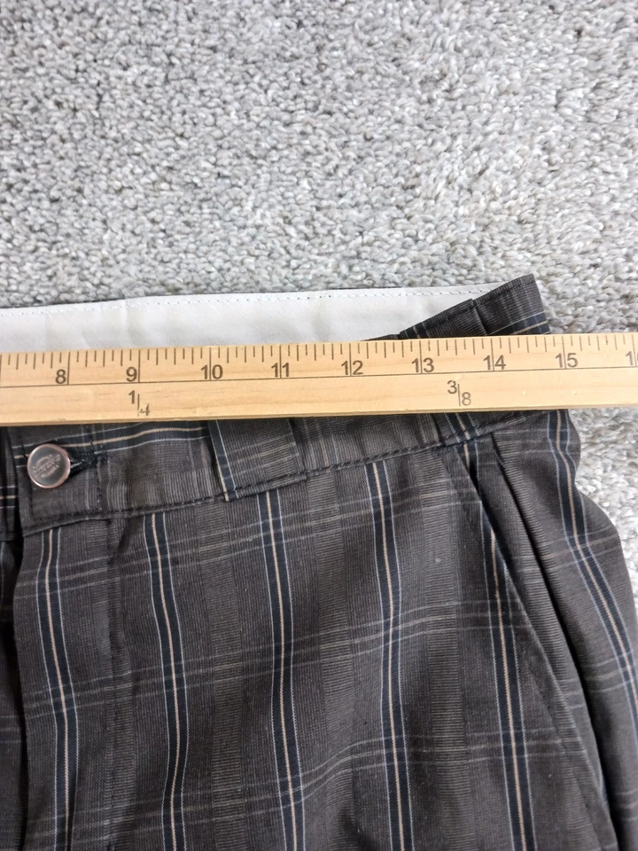 Pantalones Cortos Dickies 30 Para Hombre Marrón Cuadros Mezcla Poliéster Frente Plano 12" Entrepierna Foto 4 de 4
