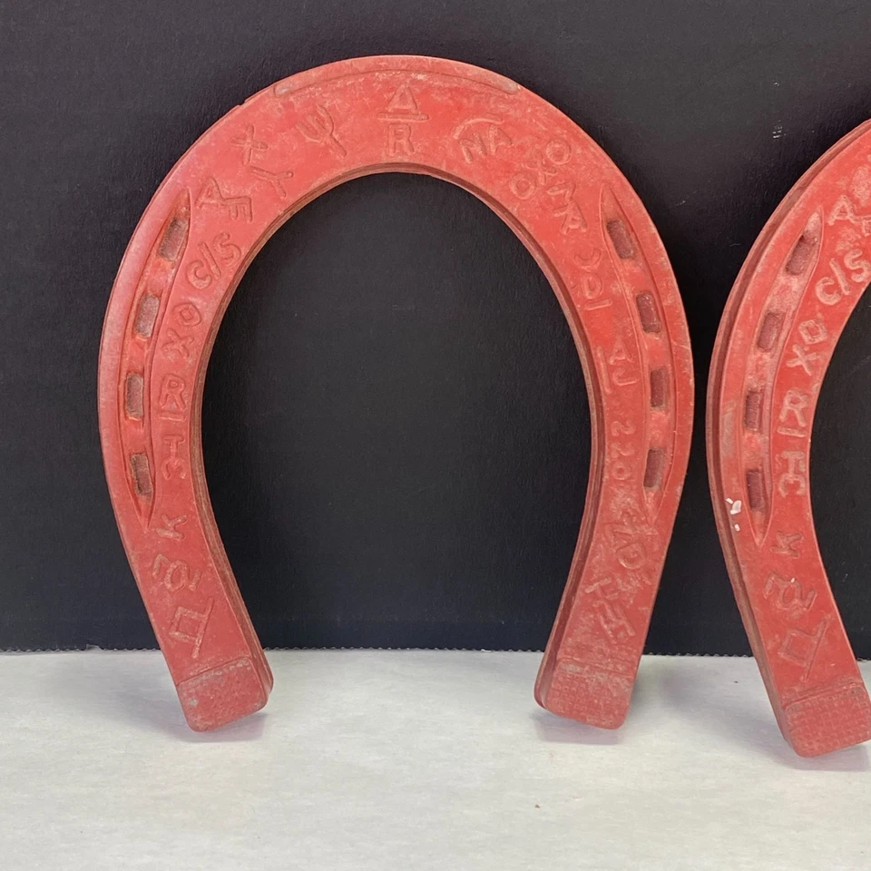 Vintage Rubber Horseshoe Replacements Lot Of 3 Red & Green - Image 2 of 4