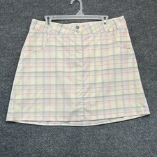 Nike Golf Skort Women 14 Multicolor Check Stretch Dri-Fit Lightweight