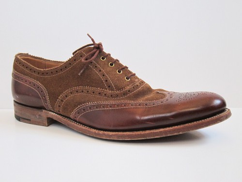 Grenson Suede \u0026 Leather Wingtip Brown 