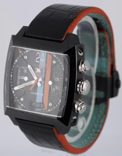 Reloj Tag Heuer Monaco Twenty-Four negro azul naranja 40,5 mm CAL5110.FC6265 - Imagen 3 de 10