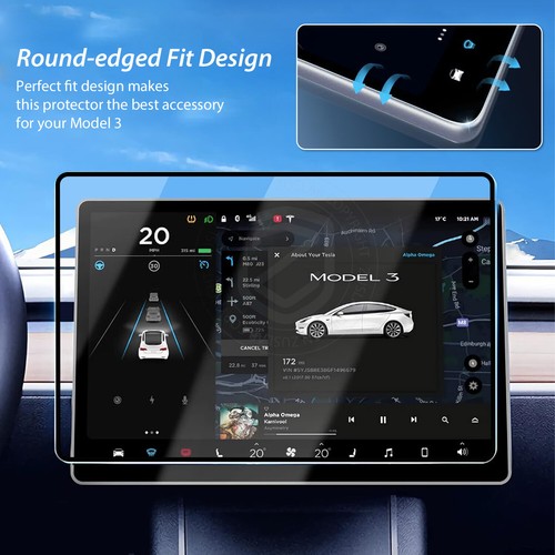 For Tesla Model 3 (2024) 15.4" + 8" Tempered Glass Screen Protector x2 - Picture 9 of 10