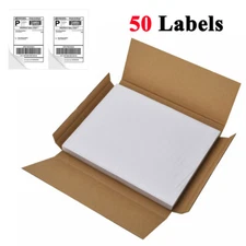 50 Shipping Address Labels Blank 8.5"x5.5" Half Sheet Self Adhesive 2 Per Sheet