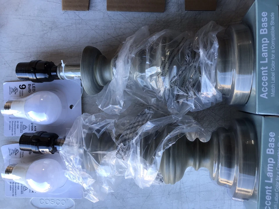 "Base de lámpara de acento gris Nantucket Hampton Bay TTL20 mezcla y combinación 14/25"" h (paquete de 2)" Foto 4 de 4