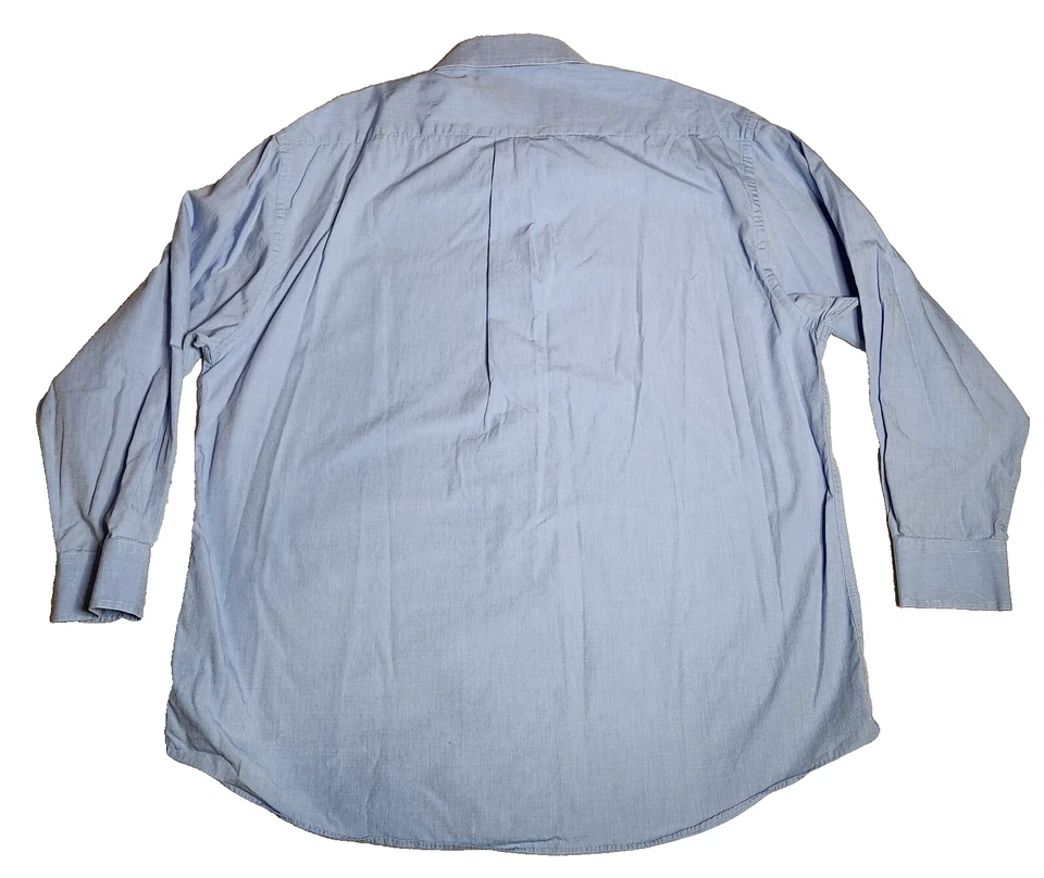 Camisa de vestir para hombre Jhane Barnes talla XL 17x32/33 azul de dos capas con botones manga larga Foto 3 de 4