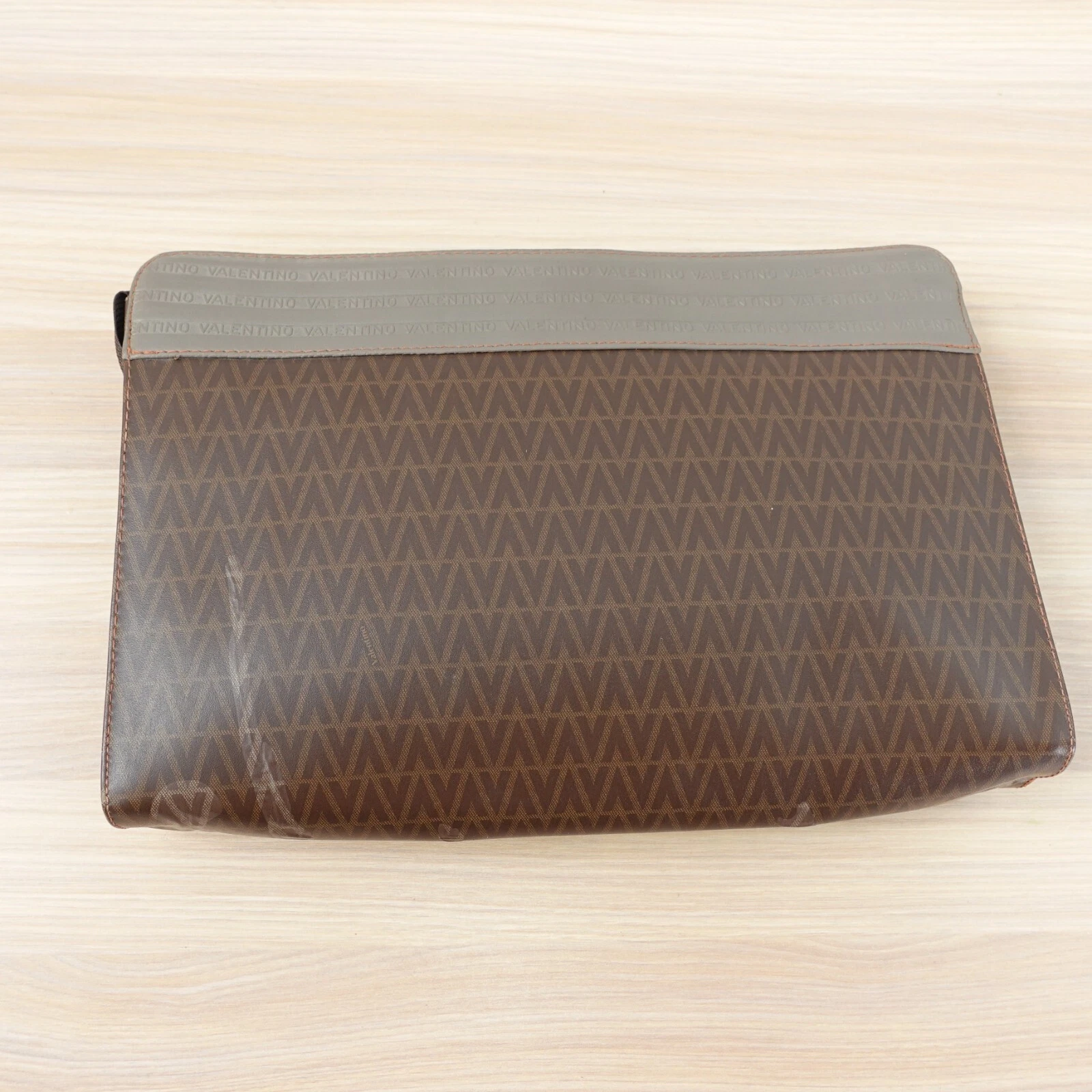 Pochette vintage Valentino monogramma piccola borsa pelle marrone PVC MARIO ITALIA