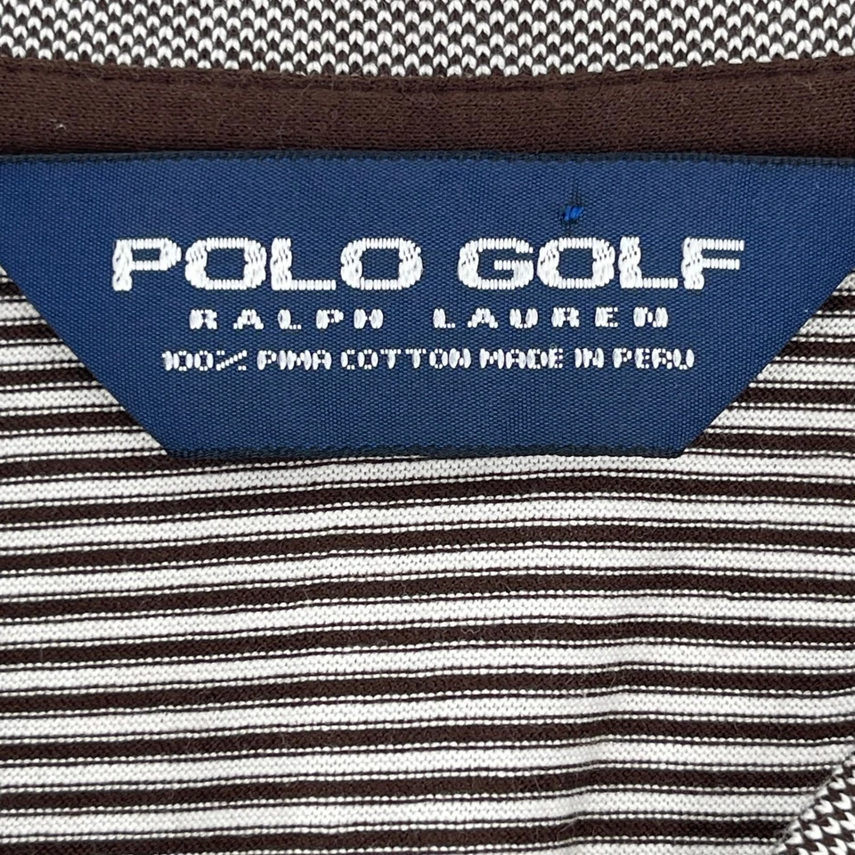 Polo Golf Ralph Lauren Pima Algodón Rayas Golf Polo Marrón Talla L Foto 4 de 4