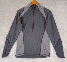 Smartwool Merino Wool Lightweight Top Quarter Zip Base Layer Medium Gray
