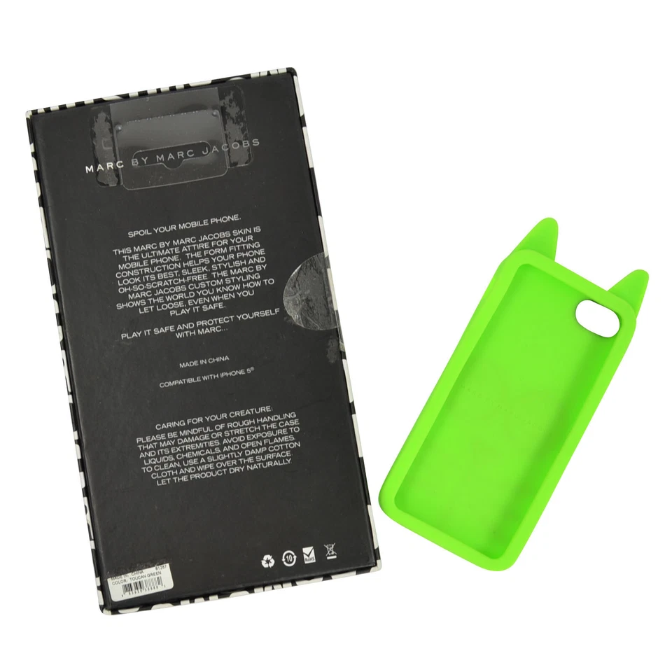 Новый нераспакованный силиконовый чехол MARC BY MARC JACOBS Rue the Cat для iPhone 4 неоново-желтый - Изображение 4 из 4