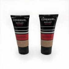 2 PACK Covergirl Outlast Active 24 HR Foundation + SPF20 842 Medium Beige NWOB