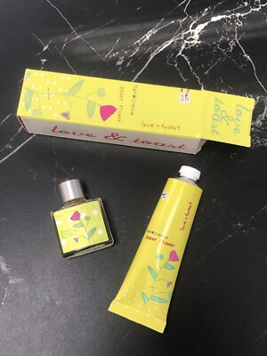 Set 2 LOVE & TOAST Paper Flower Little Luxe Mini Perfume & Travel Size HandCream
