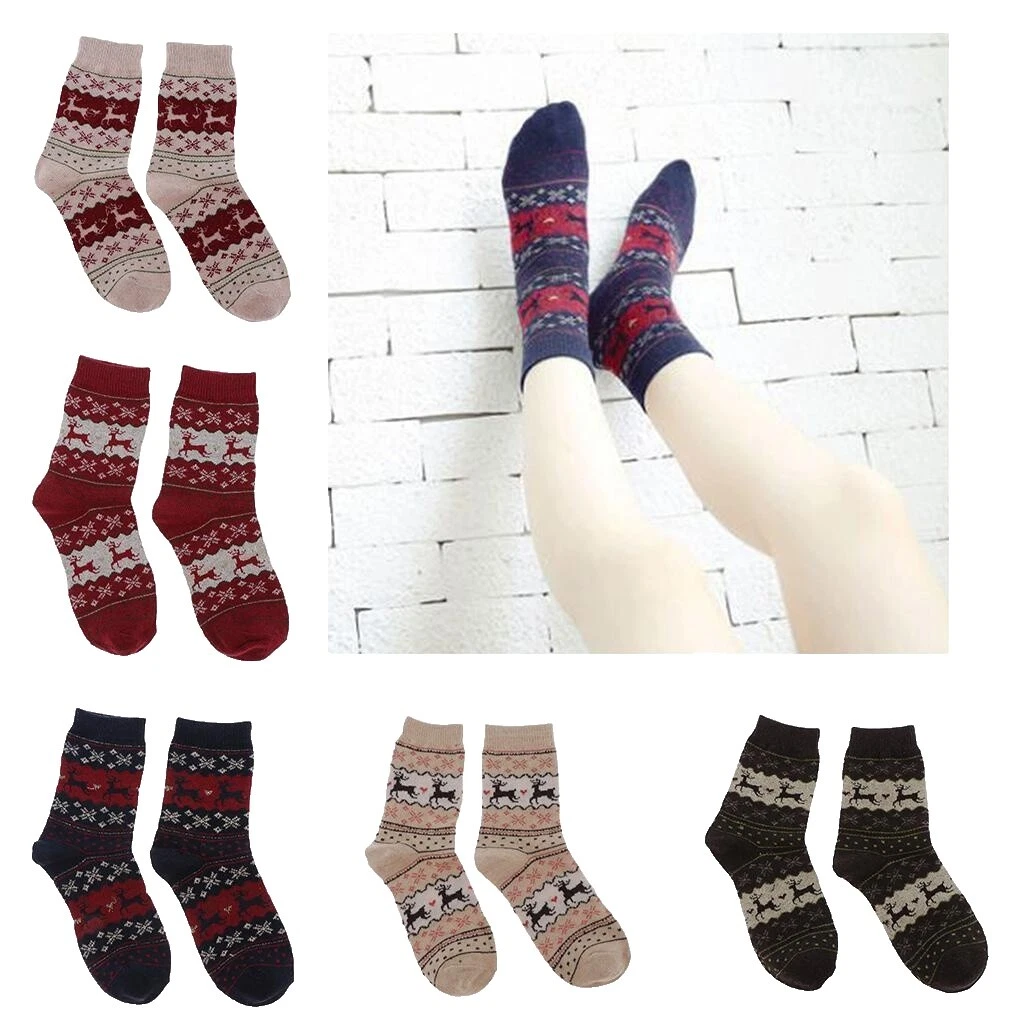 Mezcla De Lana Calcetines de Tobillo Estampado de Animales para Mujer