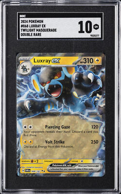 2024 POKEMON TWILIGHT MASQUERADE, DOUBLE RARE #068 LUXRAY EX SGC 10 GM |  eBay