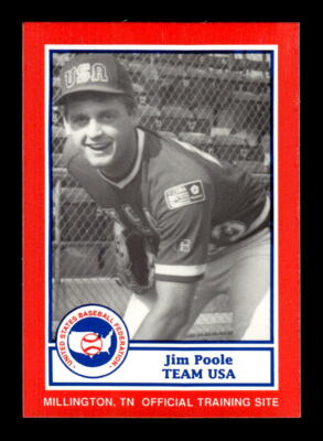 1990 Pan Am Team USA Red BDK Baseball #13 Jim Poole Excellent USA