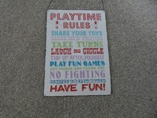 SPIELZEITREGELN BLECHSCHILD NEUHEIT SPASS