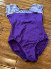 Motionwear Leotard Purple Cap Sleeve With Mesh Details Adult Small