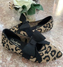 NEW Skechers Cleo Point Washable Knit Flats Wild Charmer Leopard Memory Foam 5.5