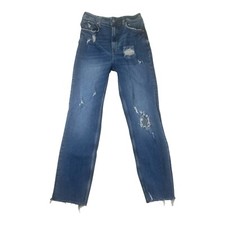 We The Free People Womens Jeans High Rise Distressed Straight Leg Size 27