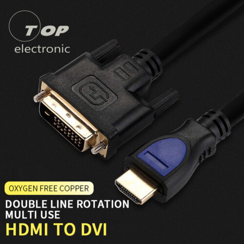 1080P 3D HDMI To DVI HDMI Cable DVI-D 24+1 Pin Adapter Cables For LCD DVD HDTV - Picture 1 of 26