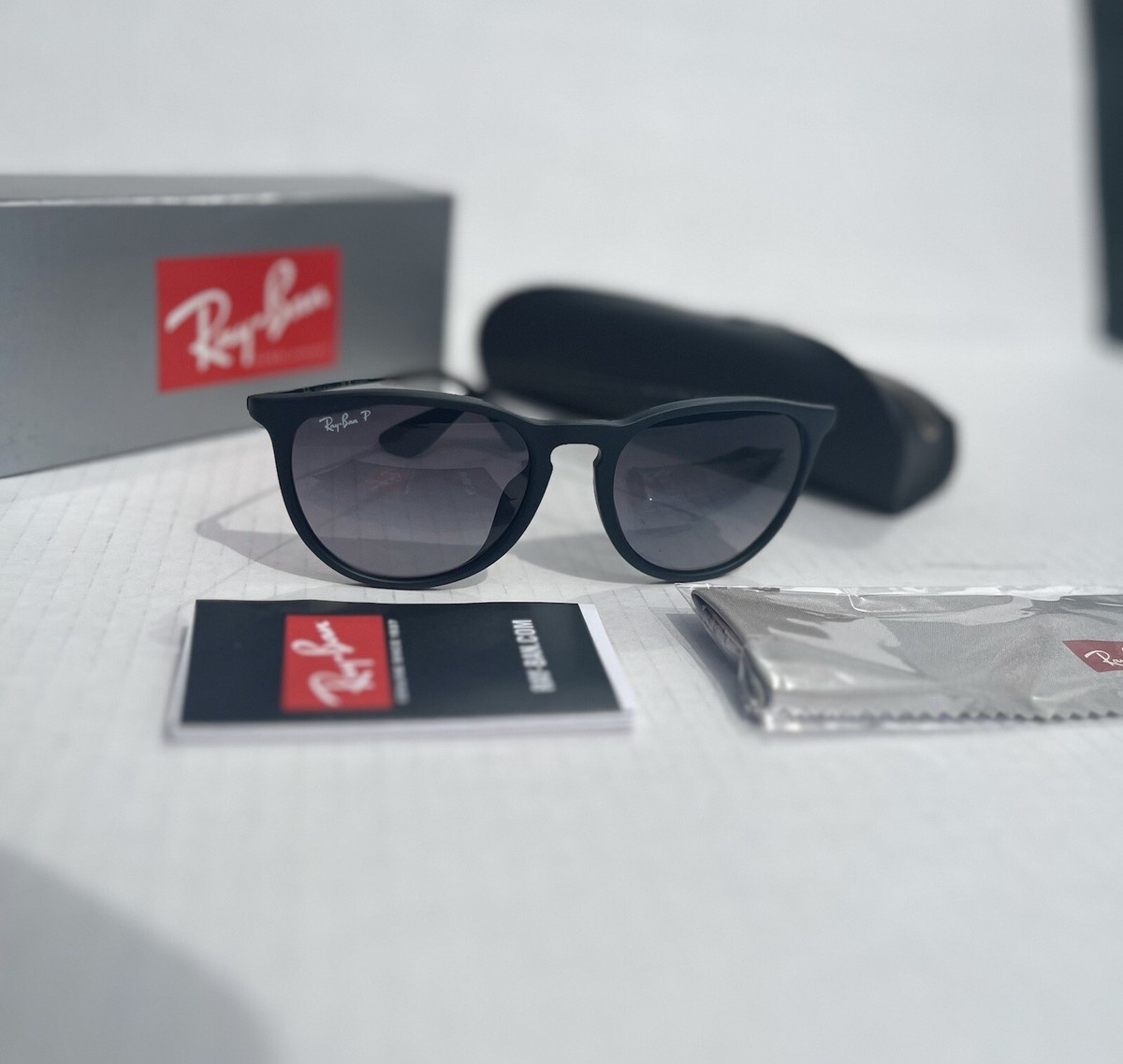 Ray-Ban Polarized Sunglasses Erika RB4171 54mm Black Matte w/ Gradient Lens Ray-Ban Black W/Grey Erika(54mm) Sunglasses ‼️Open to  main image 4