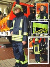 Kinder Feuerwehranzug Farbe Marineblau mit Reflex gelb/silber/gelb Mischgewebe