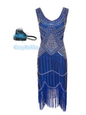 ZA2-2 Blue Ladies 1920s Roaring 20s Flapper Gatsby Costume Sequins Outfit Dress | eBay ZA2-2 Blue Ladies 1920s Roaring 20s Flapper Gatsby Costume Sequins Outfit Dress | eBay