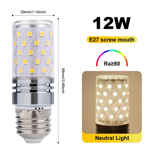 LED Corn Bulb E27 E14 B22 E12 B15 E17 12/16W 2835 60/80SMD Globe Lamp Spot Light - Picture 39 of 63