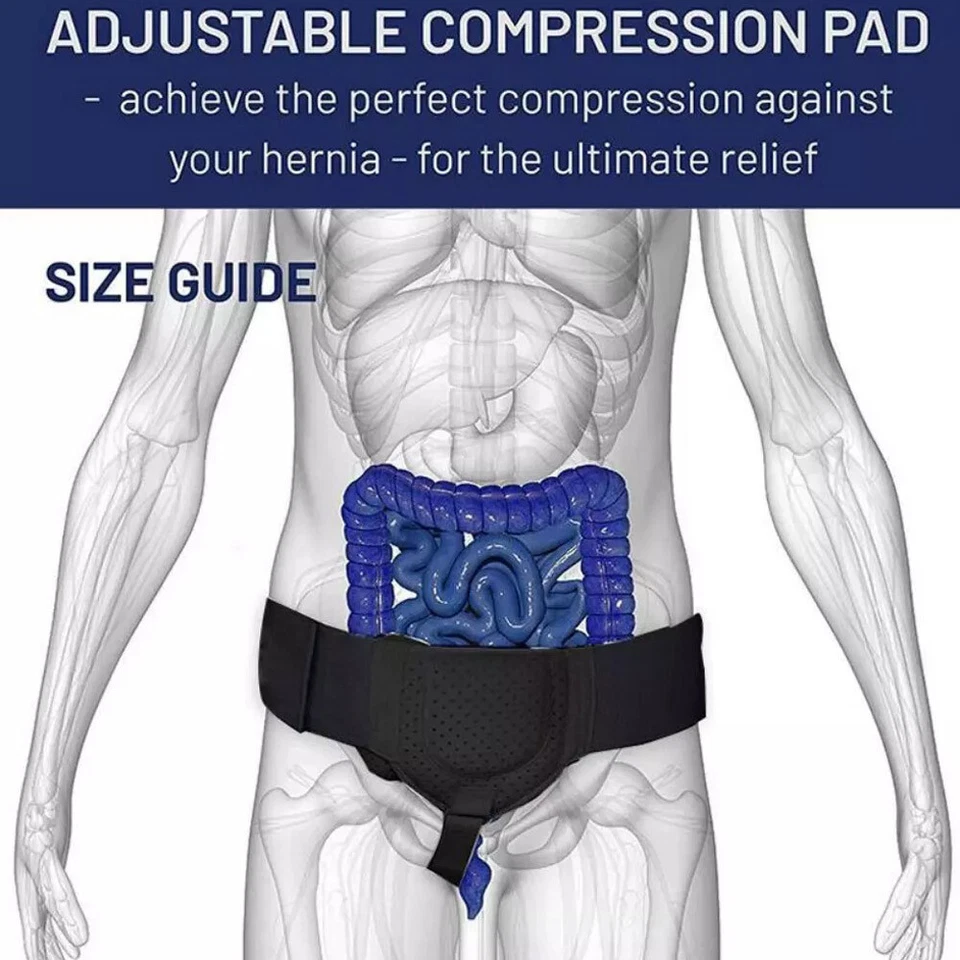 Inguinal Hernia Belt Men Post Surgery Support Truss Groin Adjustable Straps Band - Image 2 of 4