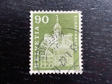 SWITZERLAND HELVETIA 1960 DEFINITIVES 90C Munot Schaffhausen GREEN - FINE USED