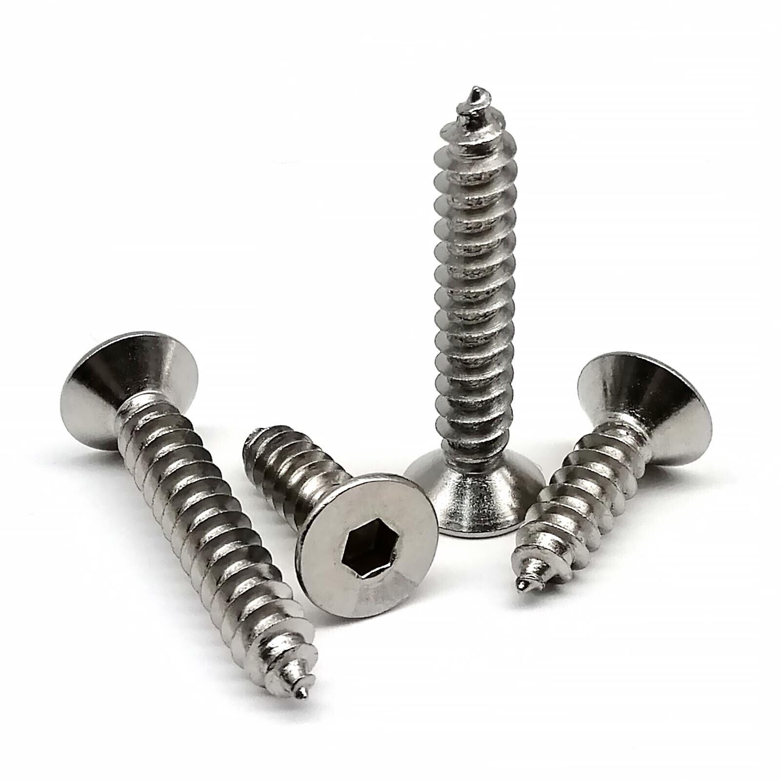 M2-M6 SUS304 Allen Hex Socket Flat Countersunk Head Self Tapping Wood Screw