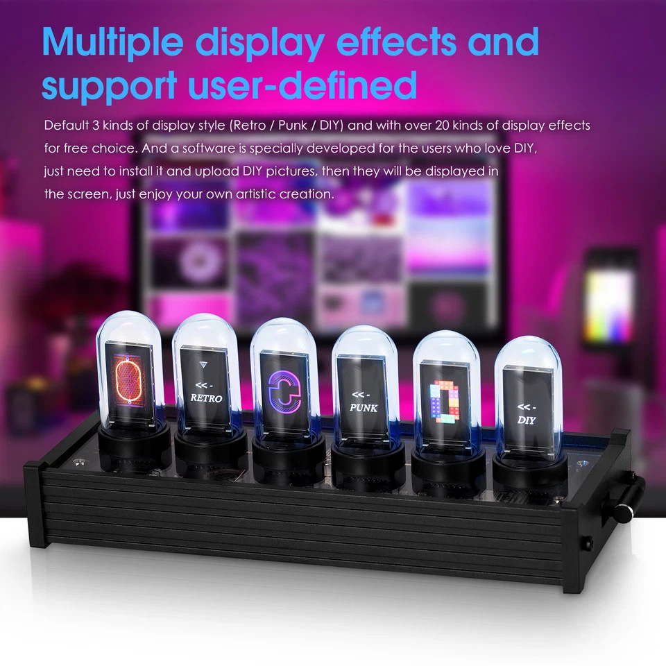 EleksTube IPS 10 Bit RGB Nixie Tube Glows DIY Electronic Digital LED Desk Clock - Image 2 of 4