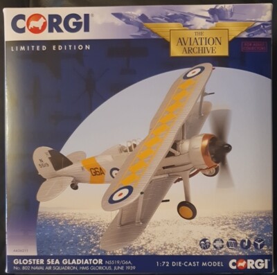 Corgi Aviation Gloster Sea Gladiator No.802 Sqn Naval HMS Glorious 1939AA36211