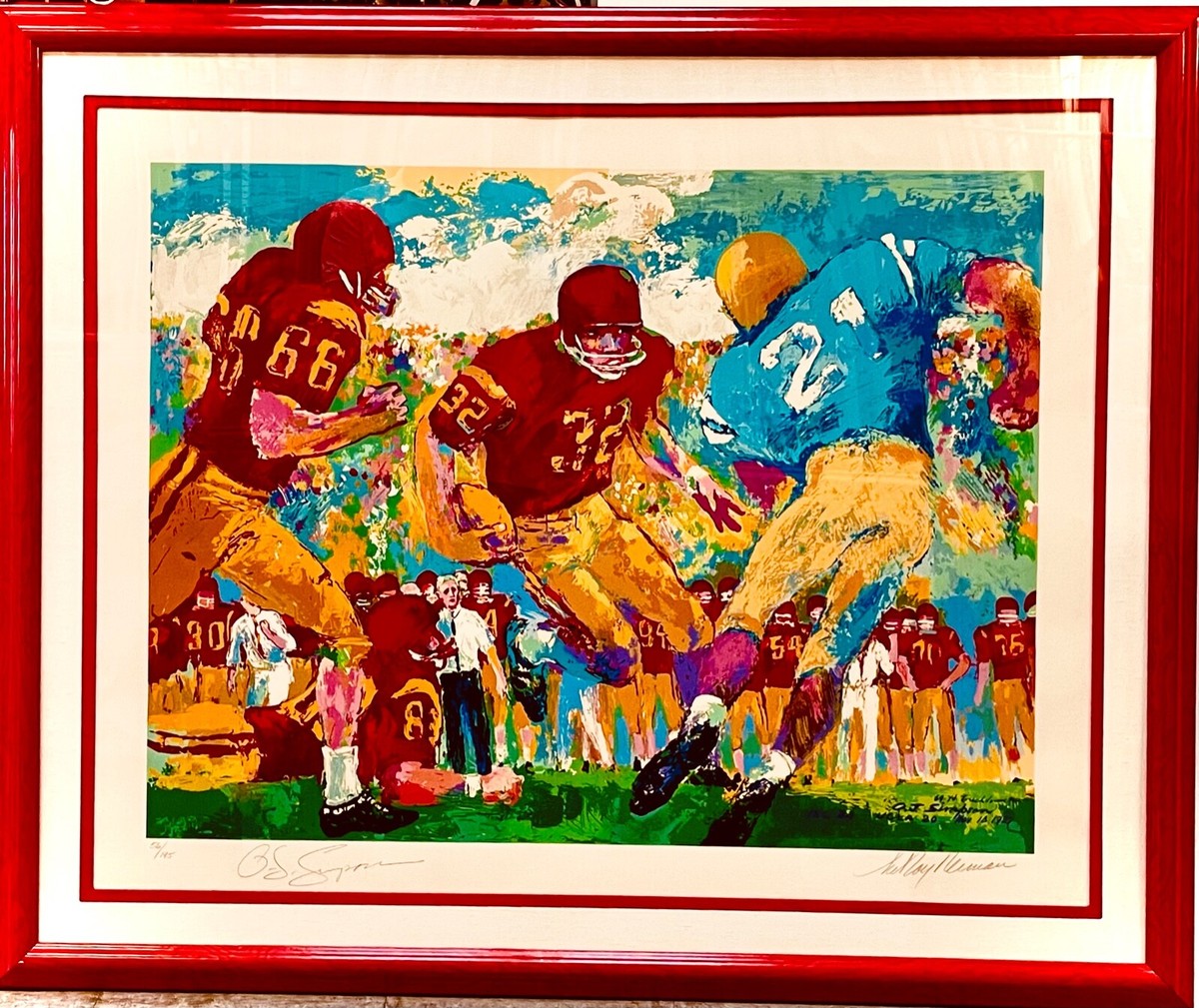 Large Leroy Neiman, O.J. Simpson Double Signed & Numbered L/E 56