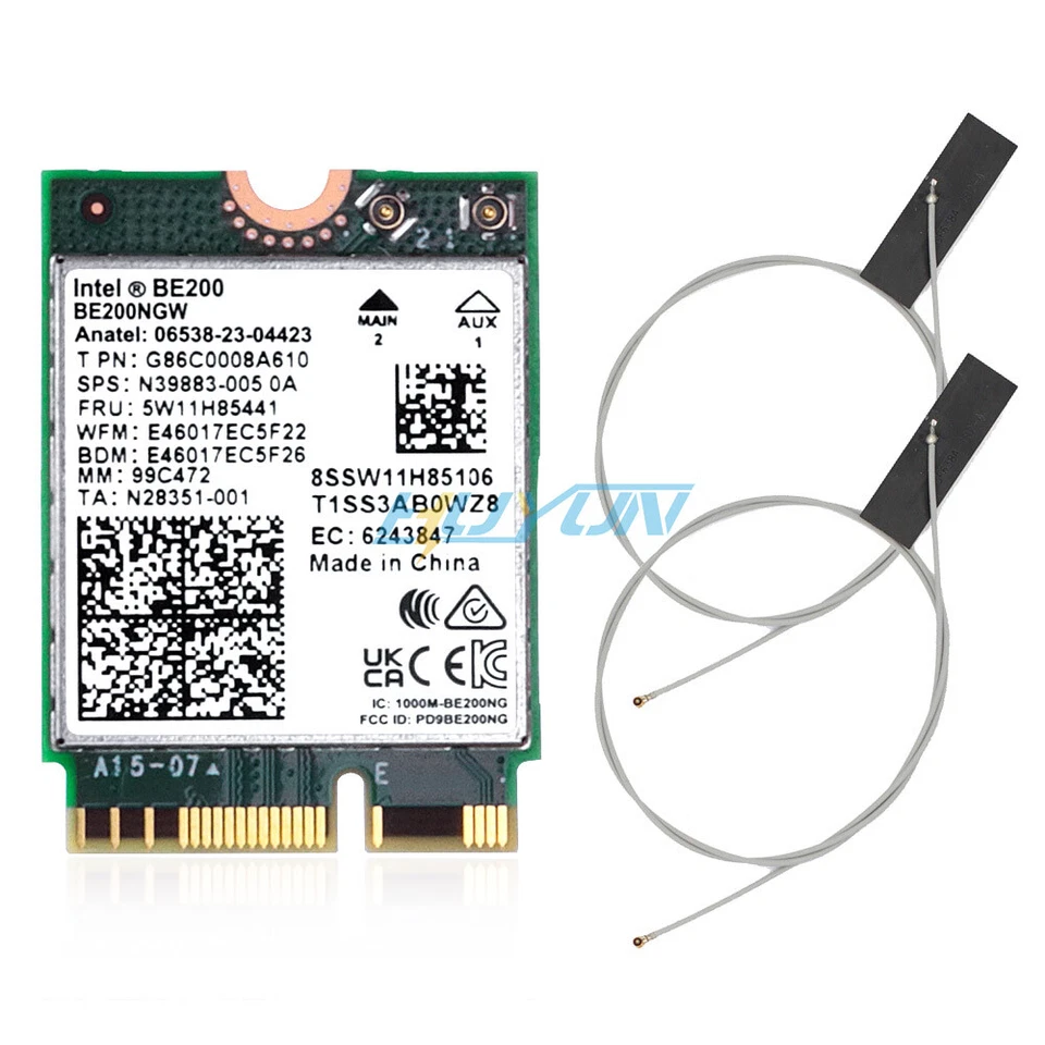 NGFF M.2 Wifi Card Tri-band PC wifi Bluetooth 5.4 Intel WiFi 7 BE200 BE200NGW - Image 4 of 4