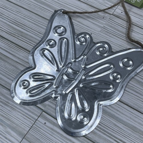 Metal Galvanizado Mariposa Colgante Pared Placa Porche Exterior Jardín Decoración Rústica - Imagen 2 de 6