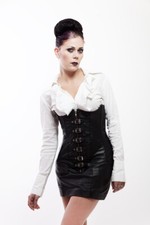 Cuir Vachette Corset sous Poitrine Underbust Cuir Corset