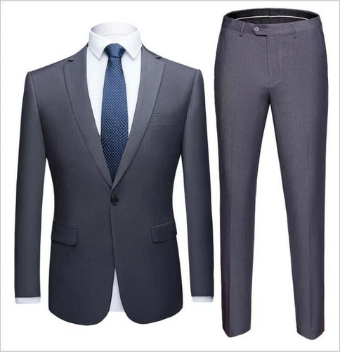 Men's Slim Fit Suits 2 Piece Jackets Blazer Pants Formal Business Coats Trousers - Picture 34 of 37