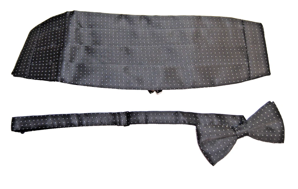 Conjuntos de pajarita y pajarita ajustables formales 1 negro con puntos blancos y 1 negro T1785 Foto 4 de 4