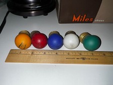Vintage GE Mixed Colors 7-1/2 Watt Small Orb Light Bulbs Lot of 5