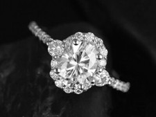2.20Ct White Oval Cut CZ Engagement Wedding Ring Solid 925 Sterling Silver