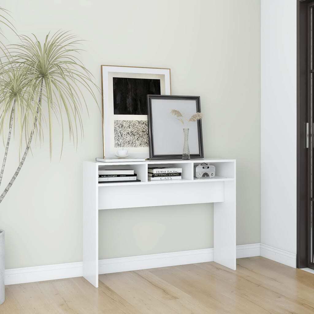 vidaXL Console Table White 105x30x80 cm Engineered Wood