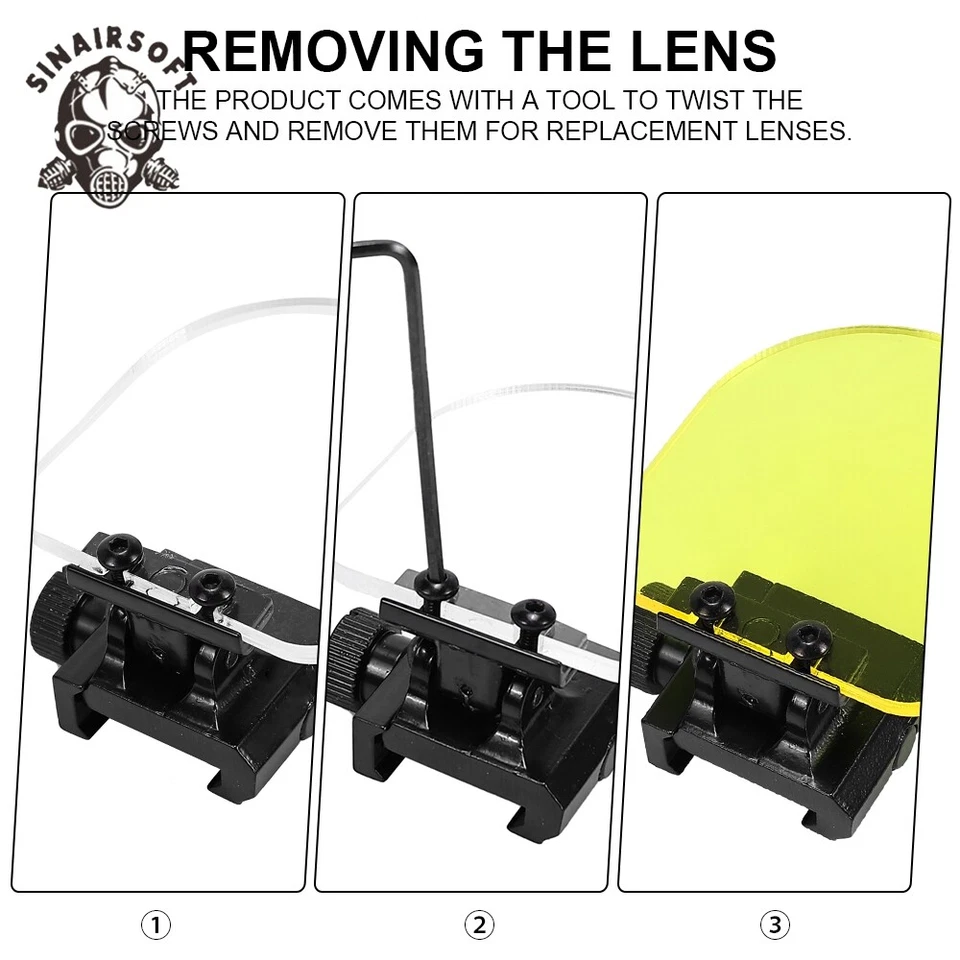 Airsoft Paintball Lens Protector Sight Scope Cover Shield For Rifle 20mm Rail - Image 4 of 4