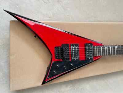 Factory Customized Red Electric Guitar with Rosewood Fretboard,Tremolo Bridge