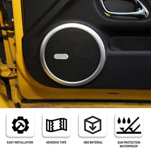 Cubierta de altavoz de audio de puerta plateada borde de anillo para Chevy Camaro 2012 2013 2014 2015 - Imagen 5 de 11